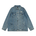 Embroidered Letters Denim Clothes Jacket Men's Trendy Punk