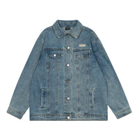 Embroidered Letters Denim Clothes Jacket Men's Trendy Punk