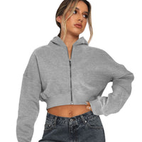 Long Sleeve Fleece Zipper Cardigan Hoodie Casual Jacket