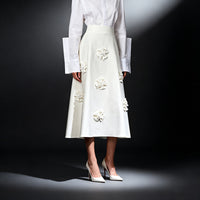 French-style Elegant Three-Dimensional Flower Skirt For Women