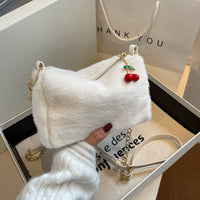 Fashion Small Square Bag With Cherry Pendant