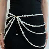 Multi-layer Pearl Waist Chain Female Tassel Belt Dress Sweater