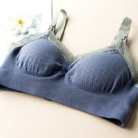 Pregnant Women's Wireless Lace Plus Size Front Buckle Nursing Bra