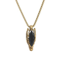 Retro Fashionable Men's Gemstone Dragon Stainless Steel Pendant