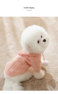 Cat Fur Ball Sweater Two Feet Warm Hooded Dogs Teddy Pet Clothes