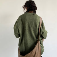 Autumn Retro College Style Pullover Sweater Loose All-match Solid Color Knitted Bottoming Shirt For Boys And Girls