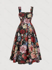 Women's Fashionable Slim-Fit Printed Strap Dress