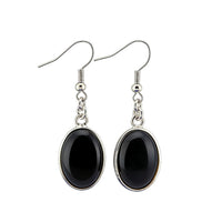 Natural Crystal Oval Egg-shaped Earrings