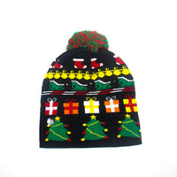 Cross-border Festival Autumn And Winter Fashion Christmas Knitted Hat Party Warm Adult With Fur Ball Christmas Hat