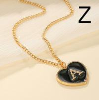 Heart-shaped Letter Minimalist Chic Versatile Oil-drip Alloy Clavicle Chain
