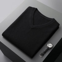 Men's V-neck Vest Middle-aged And Elderly Warm Sweater