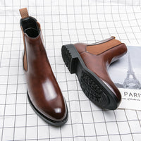 Men's Korean-style Trendy High Top Leather Shoes