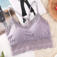 Ice Silk Thread Wrapped Chest Bottoming Underwear With Chest Pad Tube Top