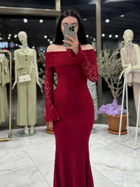 Autumn New Sexy Lace Tube Top Long-Sleeve Dress