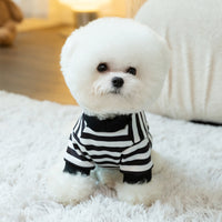 Spring Thin Velvet Puppy Clothes Simple Striped Traction Sweater