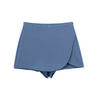 Women's High Waist Asymmetric Short Pantskirt