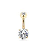 Personalized Zircon Butterfly Round Belly Button Ring