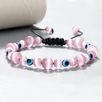 Evil Blue-Eyed Beaded Braided Bracelet