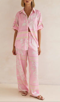 Womens Stylish Casual Printed Top And Pants Set