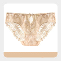 Women's Pure Lace Mid Waist Bag Hip Breathable Comfortable Briefs