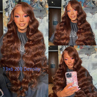 Front Lace Wavy Brown Lace Front Hair Human Wigs