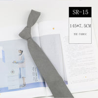Korean Style Casual Suede Pure Color Artistic Shirt Macaron Color 7cm Hand Tie