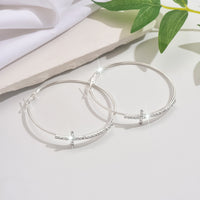 Exaggerated Rhinestone Cross Simple Bracelet Big Ring