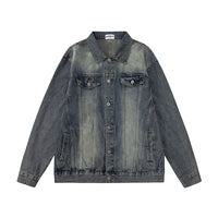 Washed And Worn Denim Clothes Jacket Men's Punk