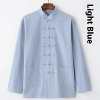Cotton And Linen Top Chinese Style Clothing Retro Collar Buckle