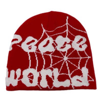 Hip Hop Warm Spider Web Letters Knitted Hat