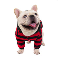 Pet Clothes Autumn And Winter  Striped Two-leg Cotton Coat