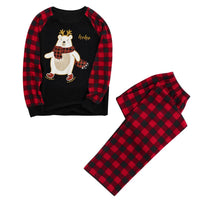 Ebay Christmas Plaid Cartoon Bear Printed Parent-child Wear Long Sleeve Pajamas Homewear Suit