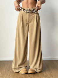 Women's High-waisted Vertical-striped Wide-leg Pants