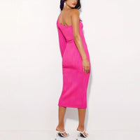 Cross-border Fashion Womens Sheath Hollow-out Off-Shoulder Slim-Fit Dress