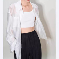 Tencel Sun Protection Cardigan Shirt For Women Outer Tops