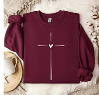 Heart-shaped Cross Casual Loose Sports Sweater