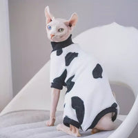 Hairless Cat Warmth-Enhancing Thickened Soft Pure Cotton Bottoming Shirt With Cuffs
