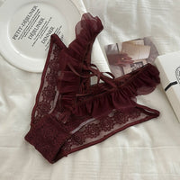 Women's Japanese Sexy Lace Ruffles Thin Seamless Underwear