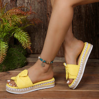 Jute Rope Solid Color Home Outdoor European-Style Womens Slippers