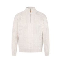 Retro Cable-Knit Half-Zip Sweater Casual Knitted Top