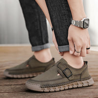Men's Hand-Sewn Breathable Leather Outdoor Casual Shoes