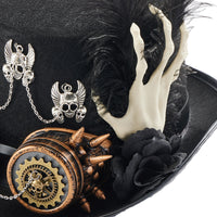Steampunk Chain Skull Top Hat Prop