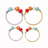 Stainless Steel String Beads Winding Nose Ring Human Body Piercing Accessories