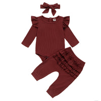 Three-piece lace trousers headband
