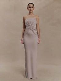 European And American-style Waist-tied Figure-hugging Womens Long Evening Gown