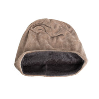 Winter men's plus velvet hat corduroy pullover hat knitted hat