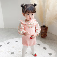 Two-piece woolen jumpsuit baby shirt
