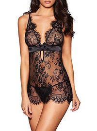 Sling pajamas and hip short nightdress