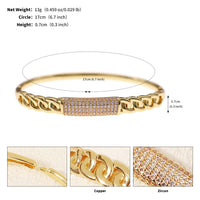 Light Luxury Zircon Fashion Open Cuff Bangle