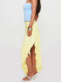 Womens Elegant High-waisted Pleated Skirt With An Asymmetrical Slit Design For A Chic On-trend Look